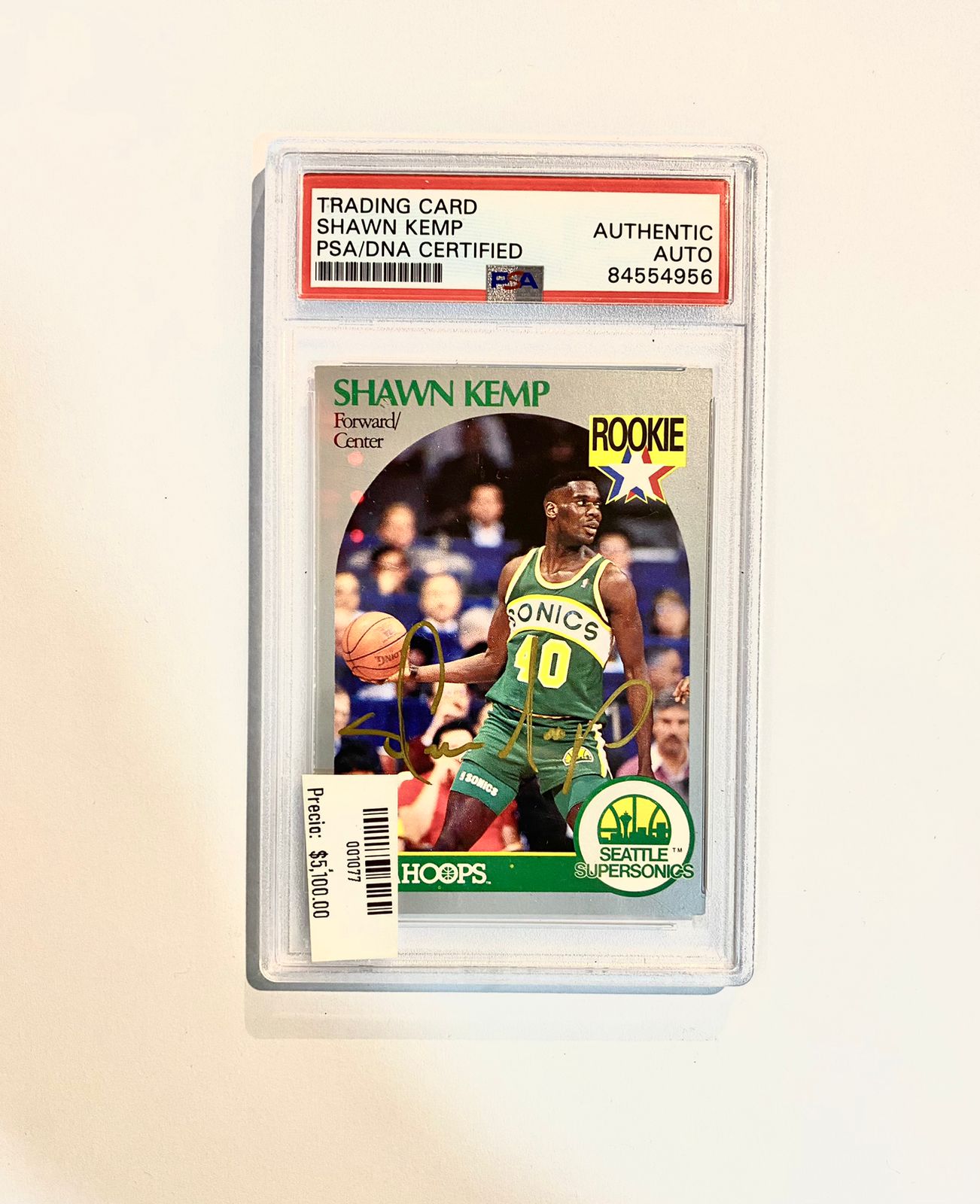 Carta Shawn Kemp Signed 1990 91 Hoops 279 Rc Psa