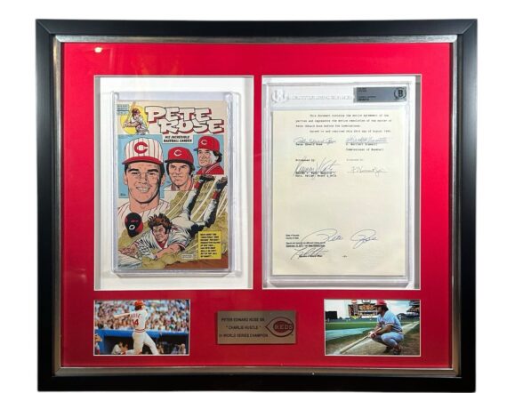 CUADRO CON CARTA Y COMIC Pete Rose (Beckett)