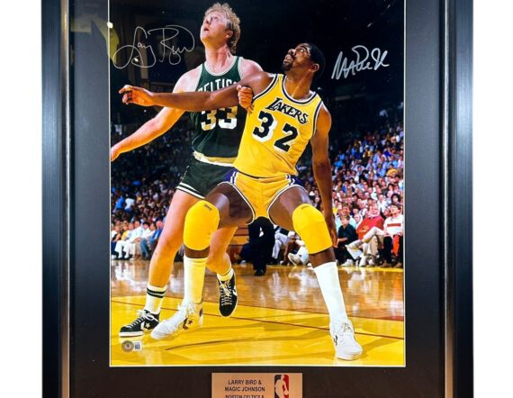 CUADRO CON FOTO Larry Bird y Magic Johnson  (Beckett)