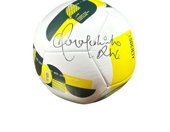 ACRÍLICO CON BALÓN Ronaldo Nazario y Ronaldinho (Beckett)