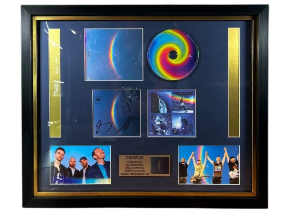 CUADRO CON CD Coldplay "Moon Music" Chris Martin +3 (JSA)