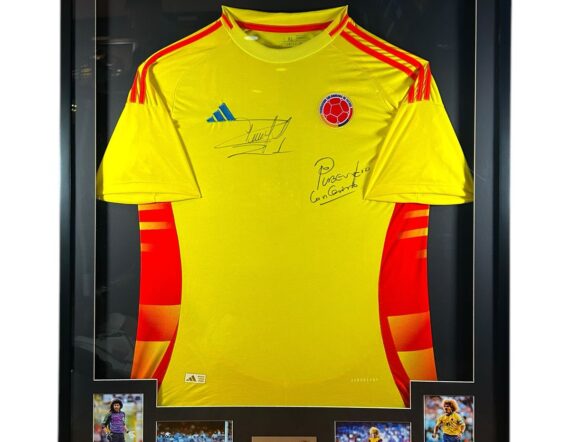 CUADRO CON JERSEY Carlos "Pibe" Valderrama y René Higuita Colombia  (JSA)