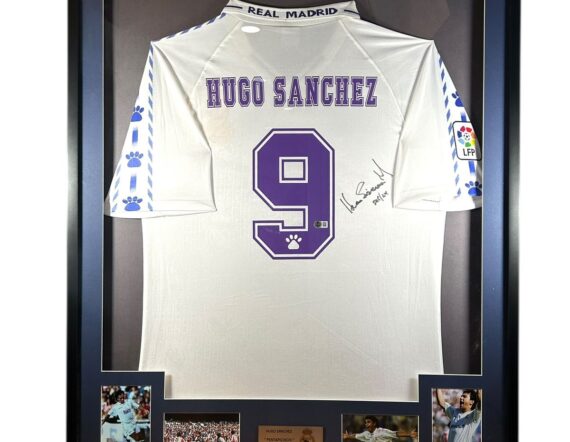 CUADRO CON JERSEY Hugo Sánchez Real Madrid Kelme (Beckett)