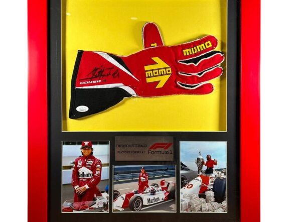 CUADRO CON GUANTE F1 Emerson Fittipaldi (JSA)
