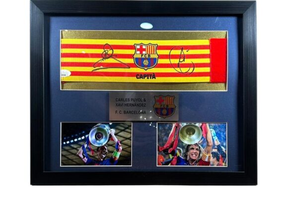 CUADRO CON BANDA Puyol y Xavi (JSA)