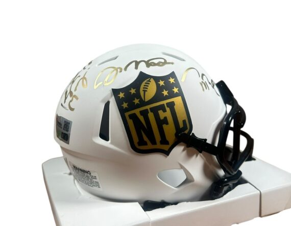 MINI CASCO Tom Brady, Joe Montana, Peyton Manning  NFL Shield Logo  (Fanatics y JSA)