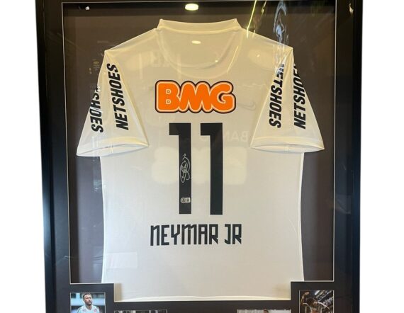 CUADRO CON JERSEY Neymar Jr. Signed Santos Nike (Beckett)
