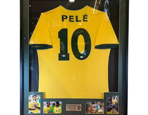 CUADRO CON JERSEY Romario, Ronaldo y Pele (PSA Y JSA)