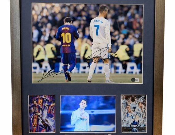 CUADRO CON FOTO Cristiano Ronaldo & Lionel Messi (Beckett)
