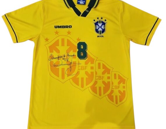 JERSEY Dunga Brasil Amarillo incripcion Campeon del Mundo (JSA)