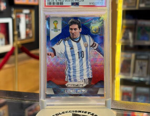 CARTA Lionel Messi 20214 Panini Prizm W/C Blue & Rede Wave Prizm #12 MINT 9