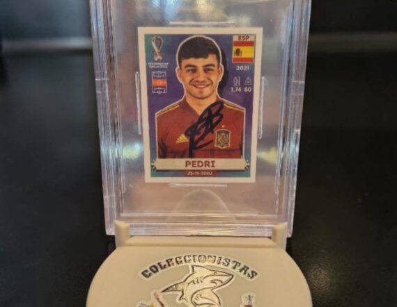 CARTA 2022 Panini FIFA WC Sticker Signed Pedri #ESP13 Spain Beckett Auto 10