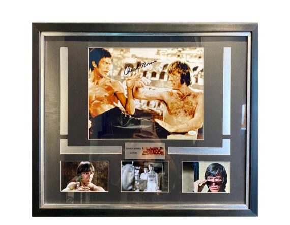 FOTO Chuck Norris signed Return of the Dragon 11x14 Bruce Lee photo ~ JSA COA