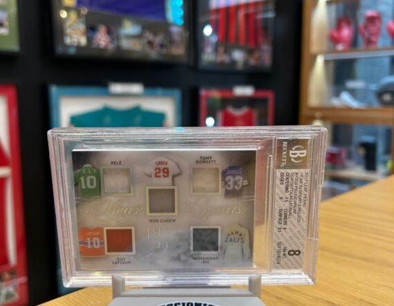 CARTA Year in Sports Relics #YS03 Pele/Carew/Dorsett/Lafleur/Ali 2017 Leaf Pearl NM-MT 8