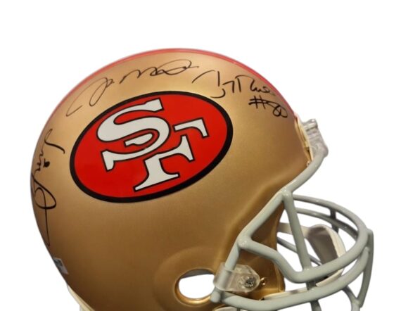 ACRILICO CASCO Joe Montana, Jerry Rice & Steve Young (FANATICS/RADKE)