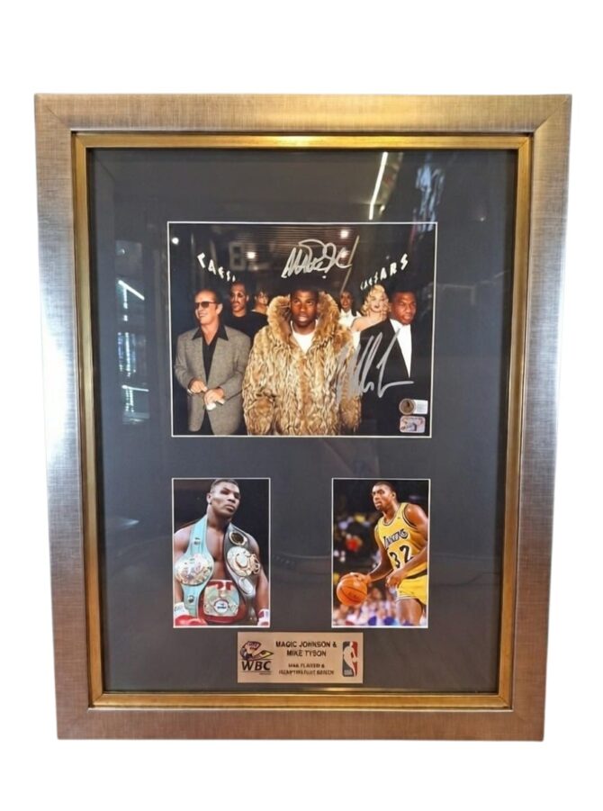 CUADRO CON FOTO Magic Johnson & Mike Tyson (Beckett & Fiterman)