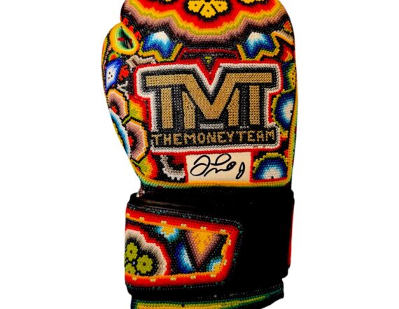 ACRILICO CON GUANTE Floyd Mayweather Arte Huichol Wixarika (FANATICS)